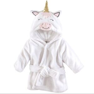 Hudson Baby Plush Bathrobe, Modern Unicorn, 0-9 Months